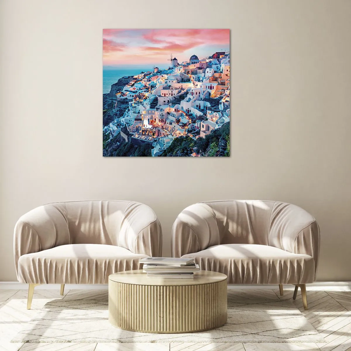 Cuadro sobre vidrio - Impresiones sobre Vidrio - Vacaciones en Grecia - 30x30 cm