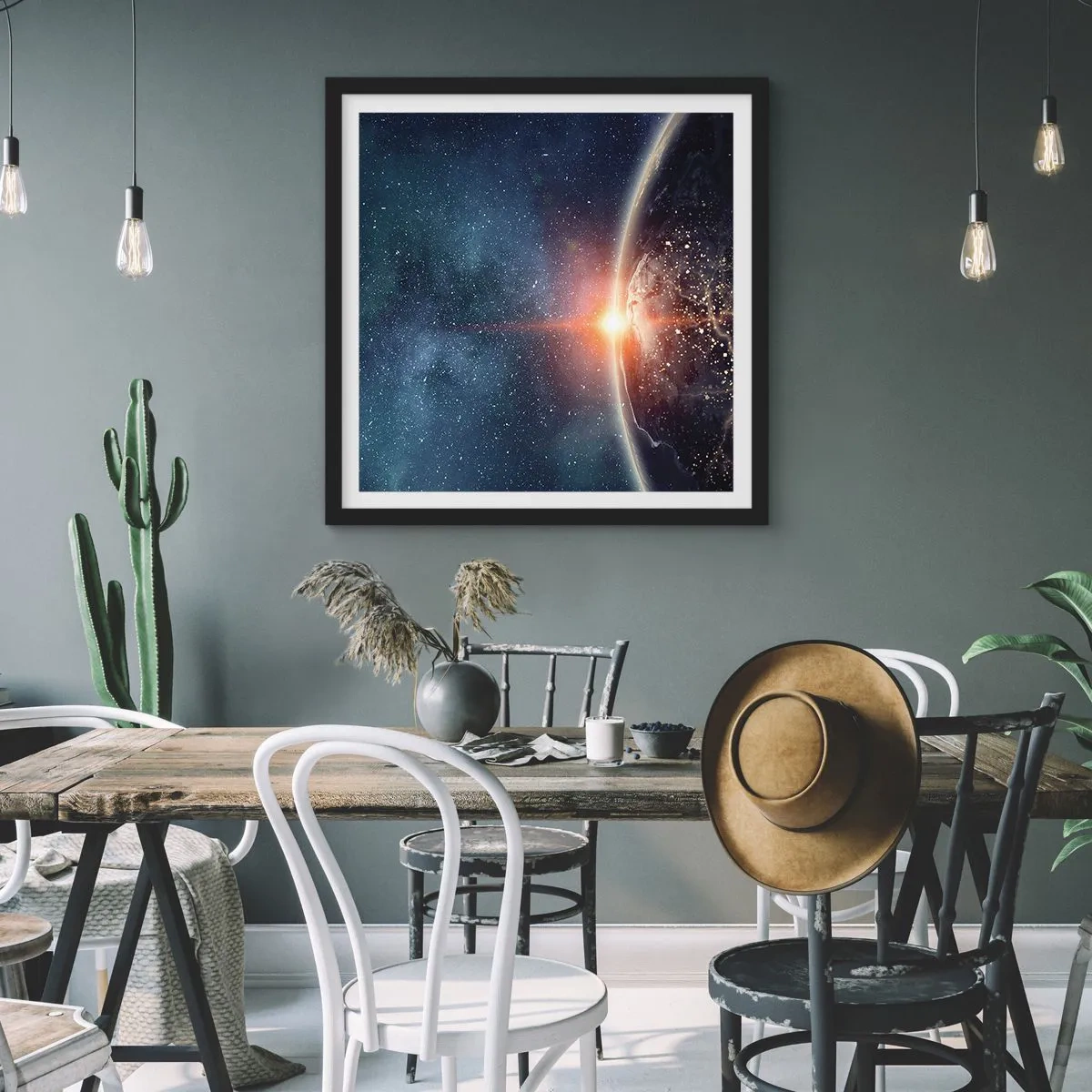 Póster en marco negro - En una nueva perspectiva - 60x60 cm