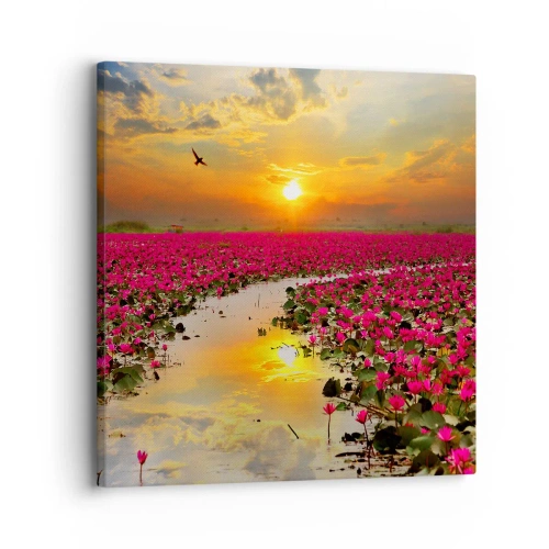 Cuadro sobre lienzo - Impresión de Imagen - La vida secreta del lago - 30x30 cm