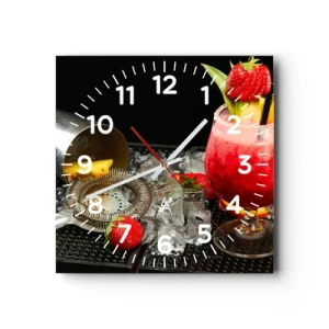 Reloj de pared - Reloj de vidrio - Conjurar el sabor - 30x30 cm