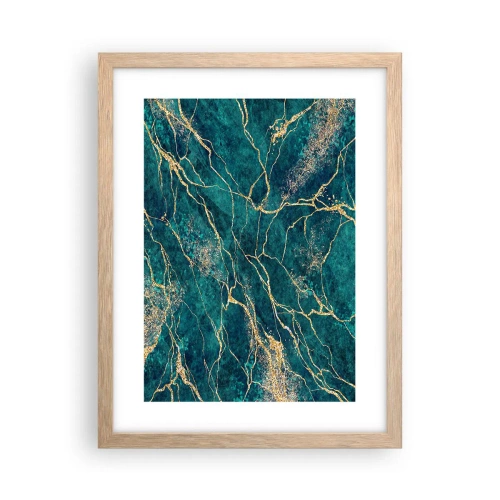 Póster en marco roble claro - Riachuelos de oro - 30x40 cm