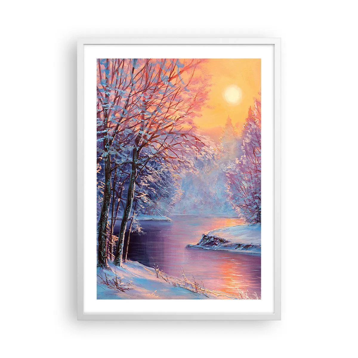 Póster en marco blanco - Colores del invierno - 50x70 cm