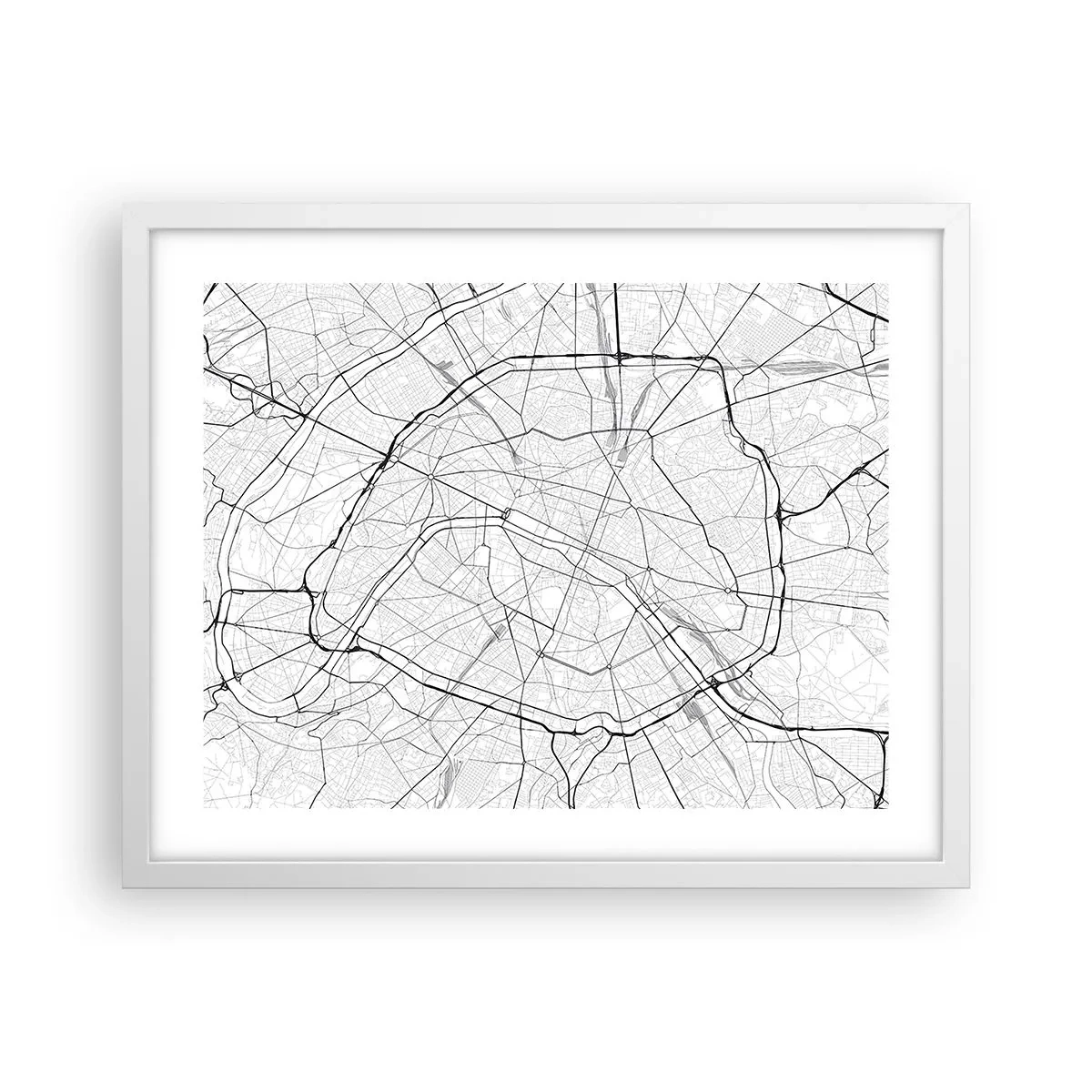 Póster en marco blanco - Flor de París - 50x40 cm