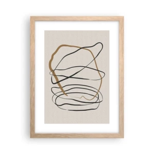 Póster en marco roble claro - Composición: danza lineal - 30x40 cm