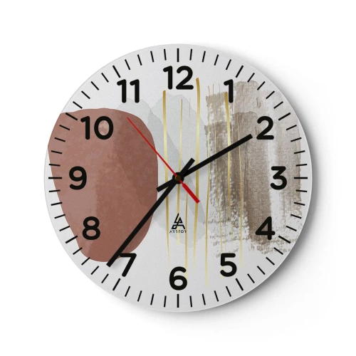Reloj de pared - Reloj de vidrio - Una columnata abstracta - 30x30 cm