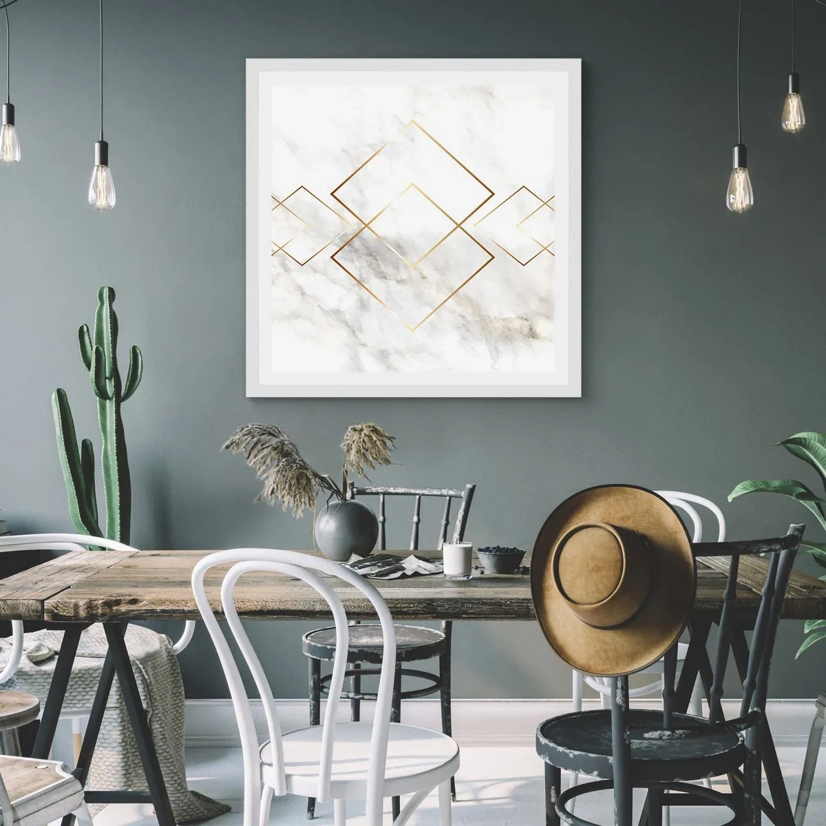 Póster en marco blanco - Una vista al infinito - 60x60 cm