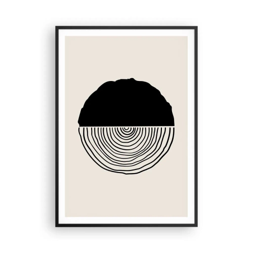 Póster en marco negro - Mitad y mitad - 70x100 cm