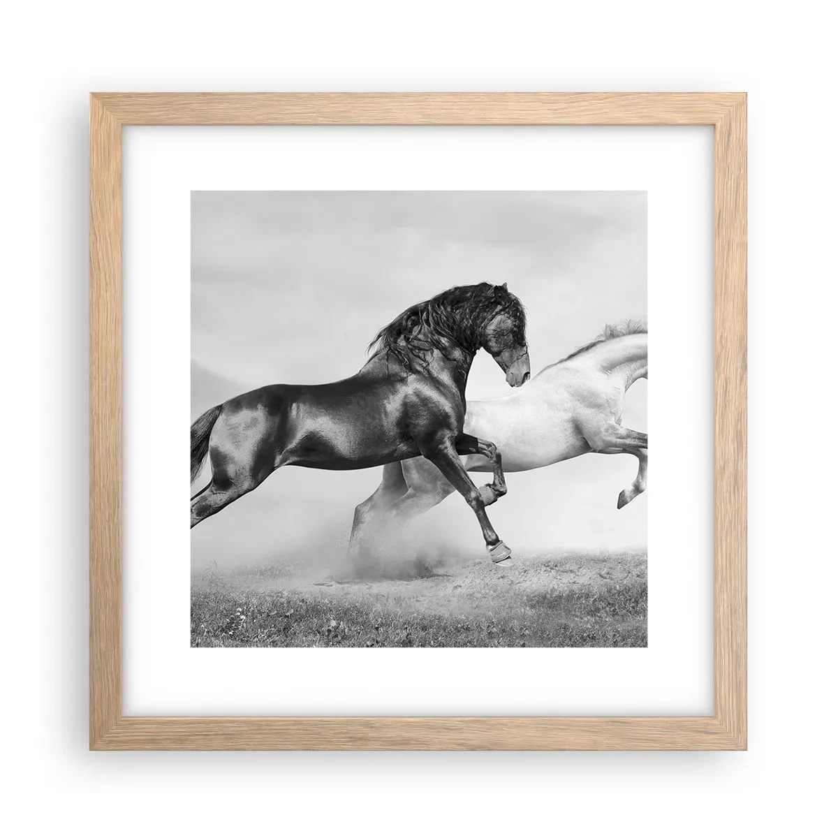 Póster en marco roble claro - Ángeles y demonios - 30x30 cm