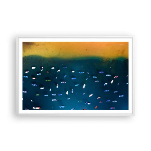 Póster en marco blanco - Un juego de vacaciones - 91x61 cm