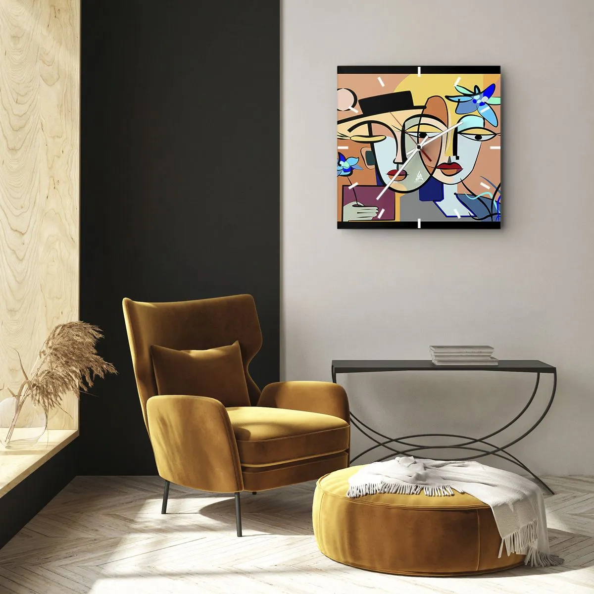 Reloj de pared - Reloj de vidrio - Randez vous de Picasso - 30x30 cm