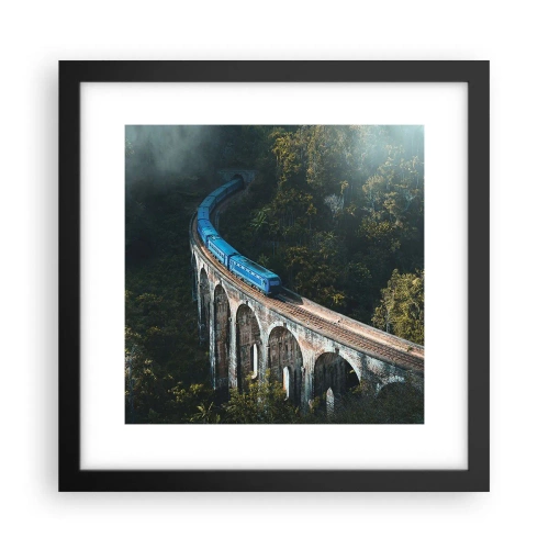 Póster en marco negro - Vías sobre la naturaleza - 30x30 cm