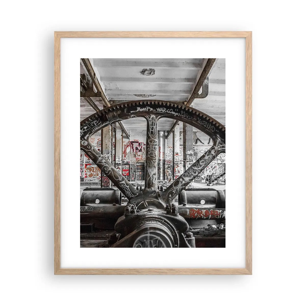 Póster en marco roble claro - La vida secreta de una fábrica - 40x50 cm