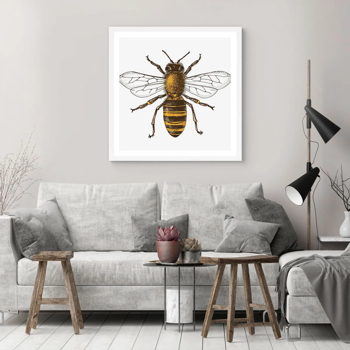 Póster en marco blanco - Bondad natural - 30x30 cm