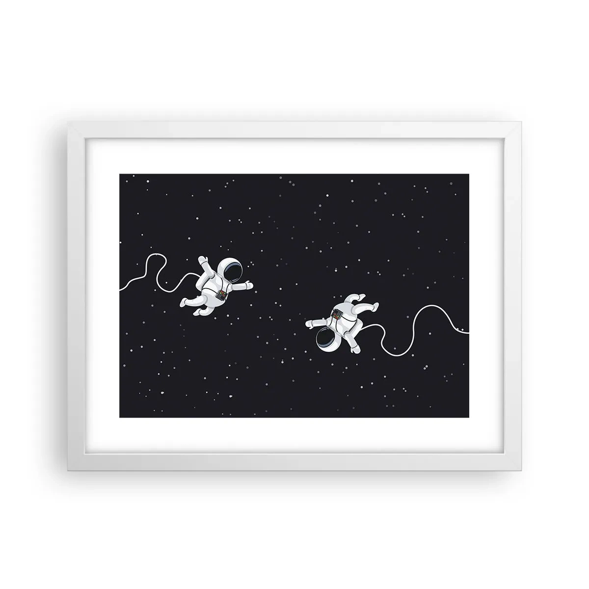 Póster en marco blanco - Danza cósmica - 40x30 cm