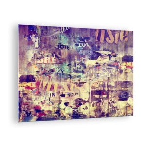 Cuadro sobre vidrio - Impresiones sobre Vidrio - Composición abstracta con texturas urbanas y grafitis. - 70x50cm - Y eso es todo lo que quedará - Decoración de pared moderna para salón y dormitorio ARTTOR