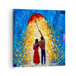 Cuadro sobre lienzo - Impresión de Imagen - La magia de una tarde lluviosa - 70x70 cm