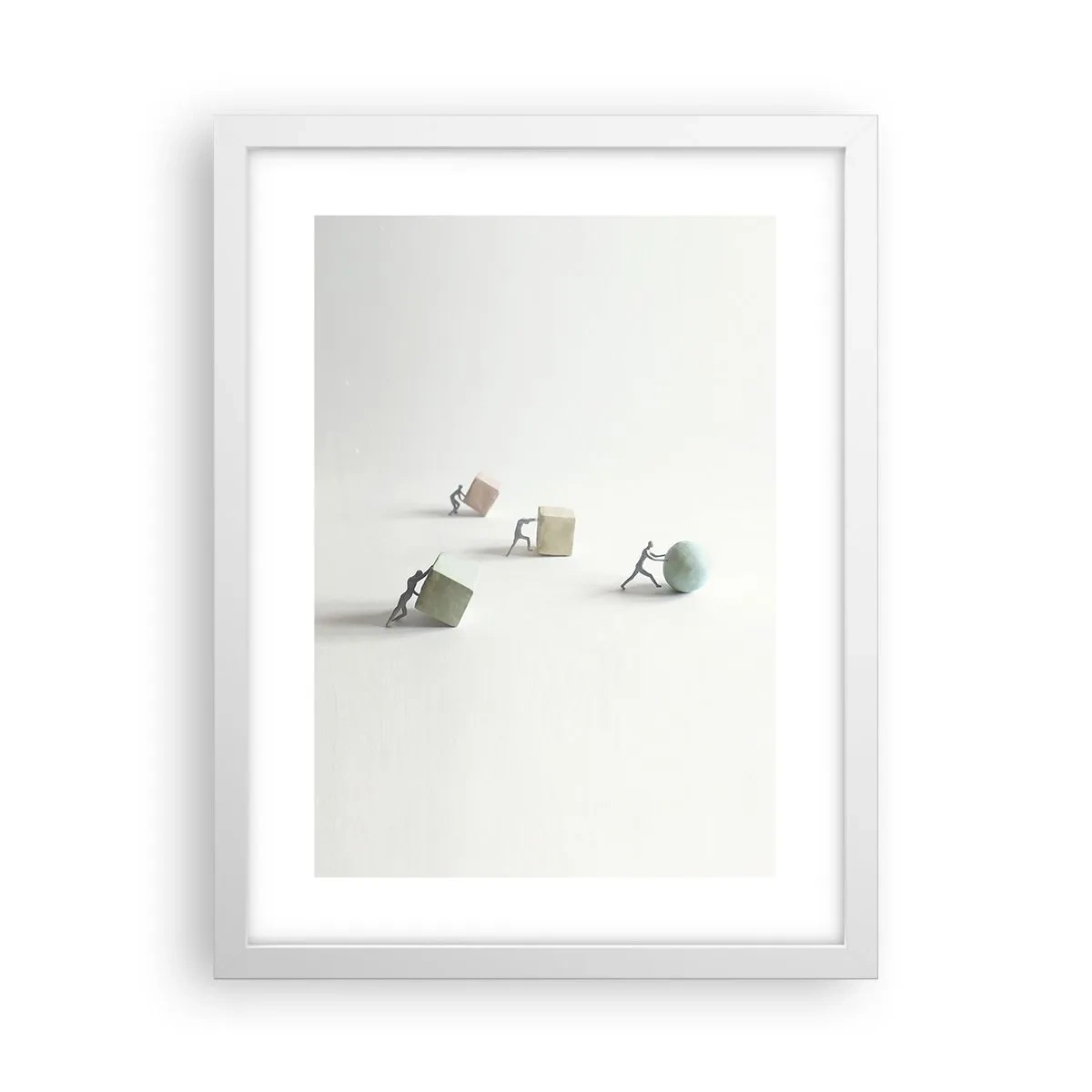 Póster en marco blanco - El avance de la geometría - 30x40 cm