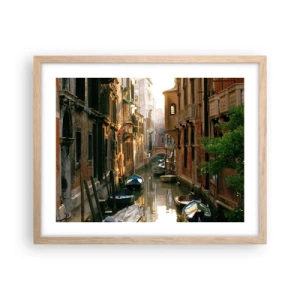 Póster en marco roble claro - En un callejón veneciano - 50x40 cm