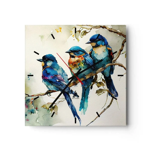 Reloj de pared - Reloj de vidrio - ¿Ofendido? - 40x40 cm