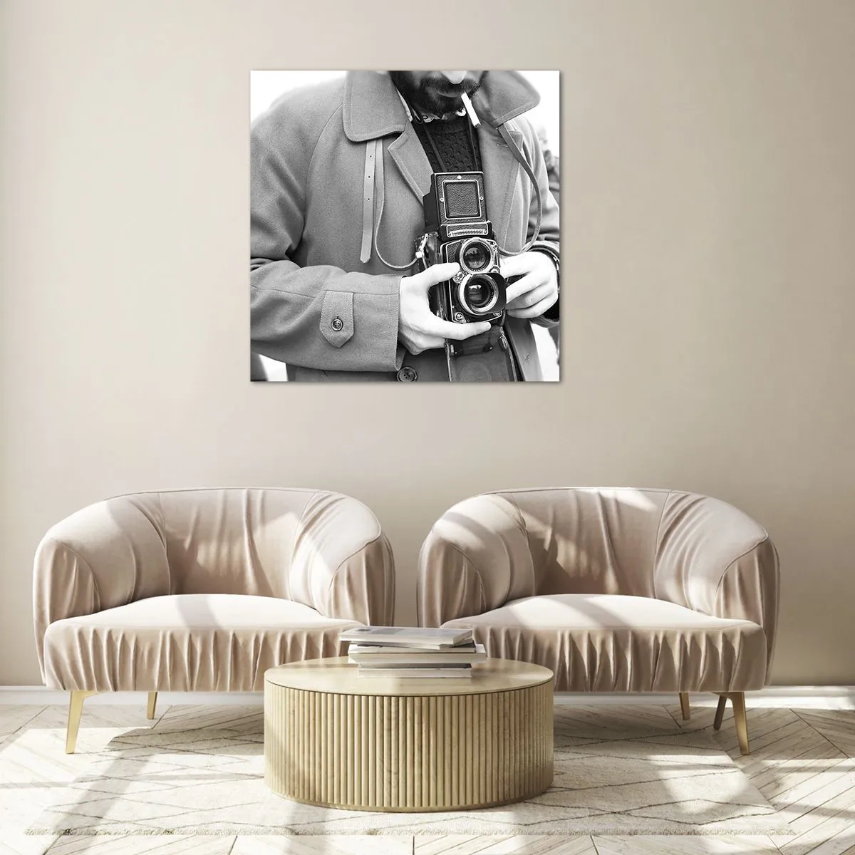 Cuadro sobre vidrio - Impresiones sobre Vidrio - En estilo retro - 70x70 cm