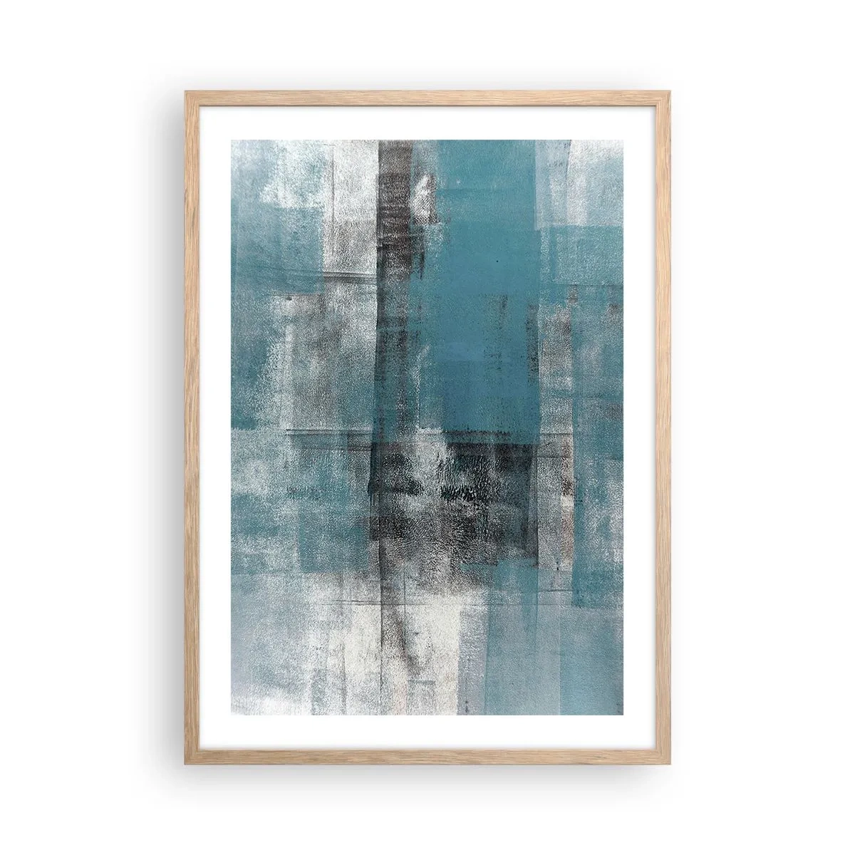 Póster en marco roble claro - Agua y aire - 50x70 cm