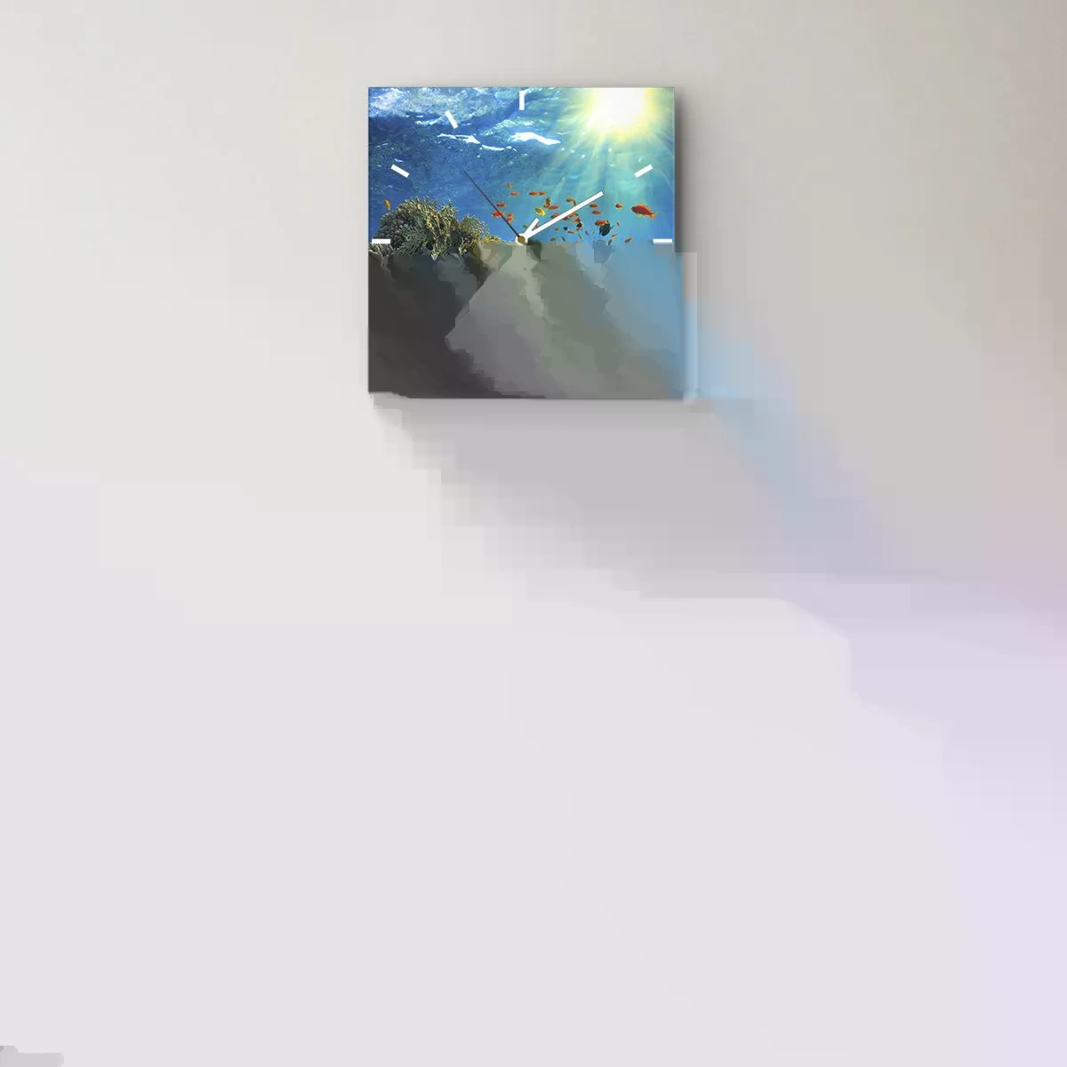 Reloj de pared - Reloj de vidrio - Tesoros submarinos - 40x40 cm