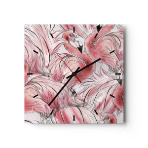 Reloj de pared - Reloj de vidrio - Ballet de aves - 40x40 cm