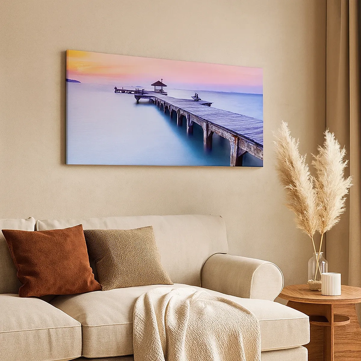 Cuadro sobre lienzo - Impresión de Imagen - Un mar de calma hasta el horizonte - 30x30 cm