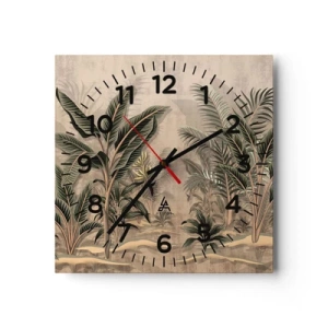 Reloj de pared - Reloj de vidrio - Grabados de estilo colonial - 30x30 cm