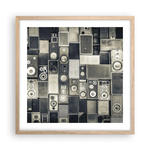 Póster en marco roble claro - Y todo fluye - 50x50 cm