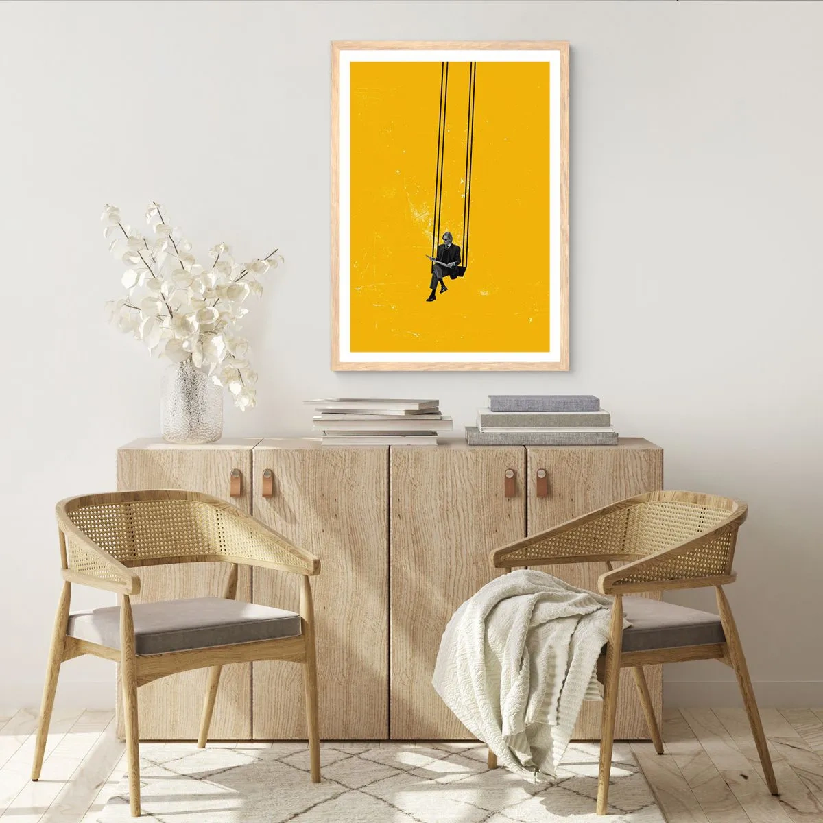 Póster en marco roble claro - Un día como cualquier otro - 70x100 cm