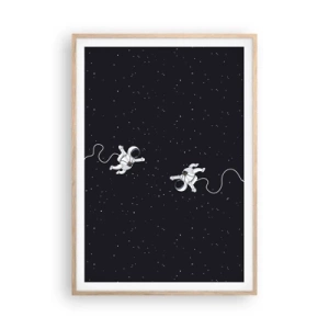 Póster en marco roble claro - Danza cósmica - 70x100 cm