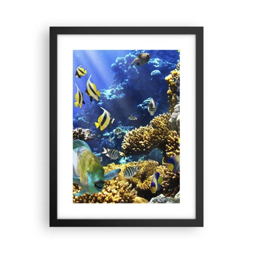 Póster en marco negro - Vacaciones submarinas - 30x40 cm