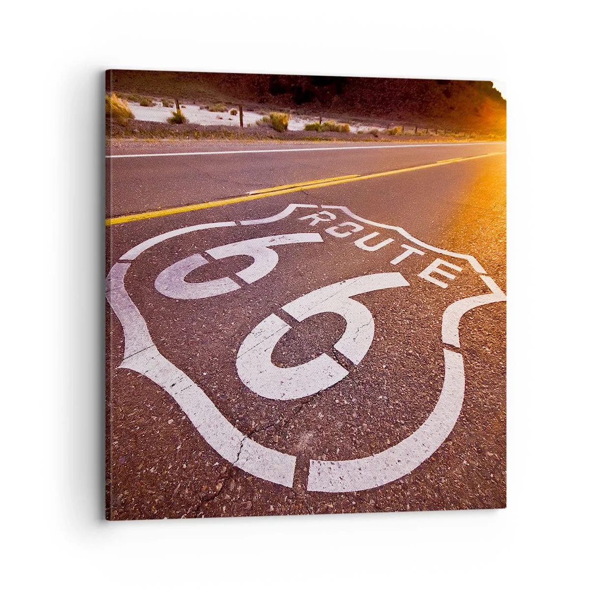 Cuadro sobre lienzo - Impresión de Imagen - La famosa Ruta 66 - 70x70 cm