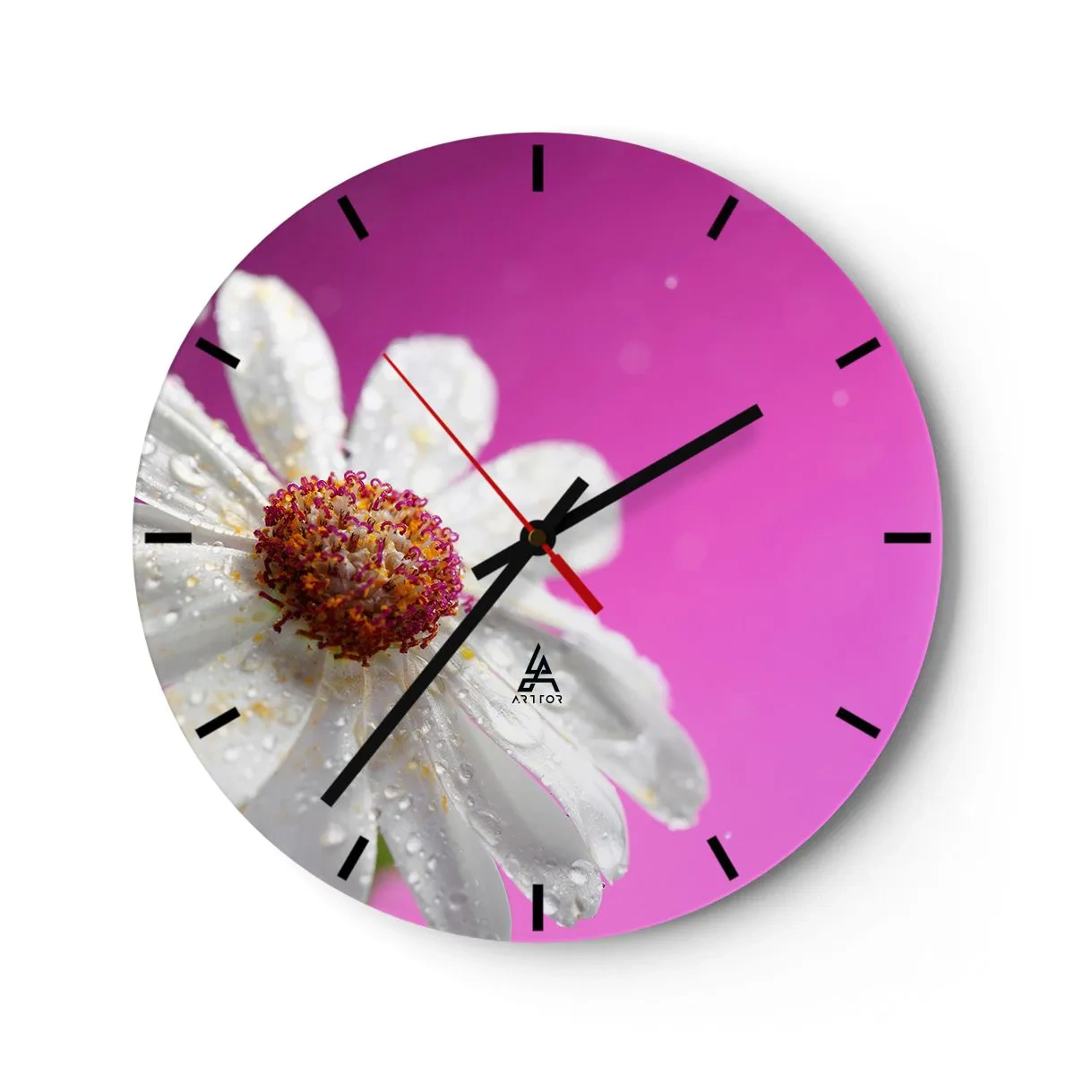 Reloj de pared - Reloj de vidrio - Modesto en su belleza - 40x40 cm