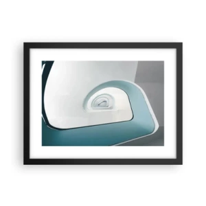 Póster en marco negro - Espiral del río azul - 40x30 cm