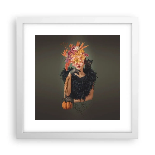 Póster en marco blanco - Hechizo de bruja - 30x30 cm