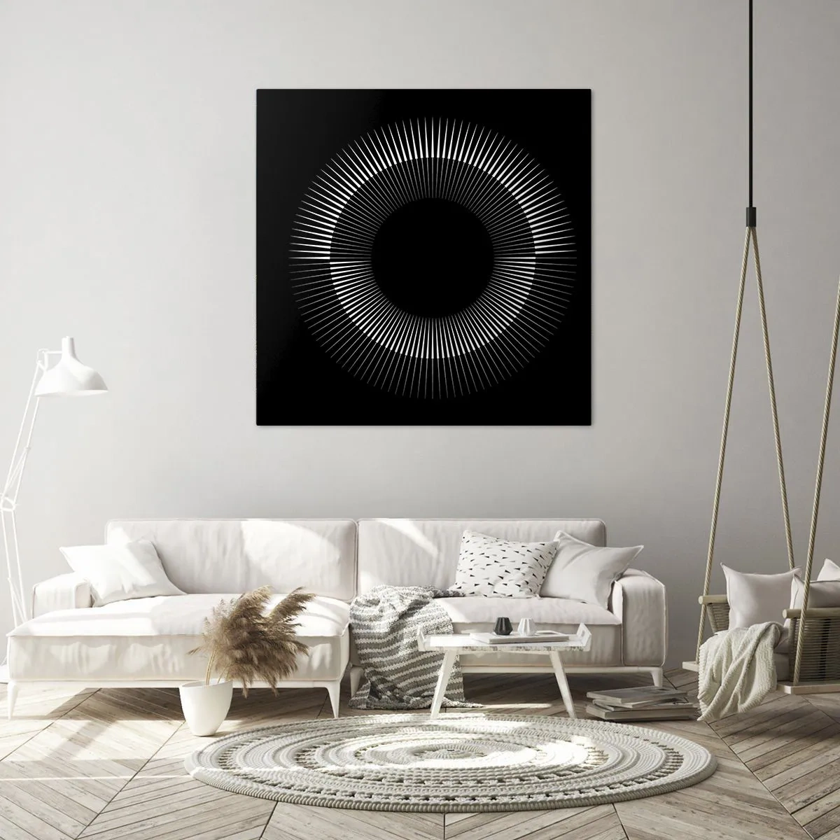 Cuadro sobre lienzo - Impresión de Imagen - Sol negro - 60x60 cm