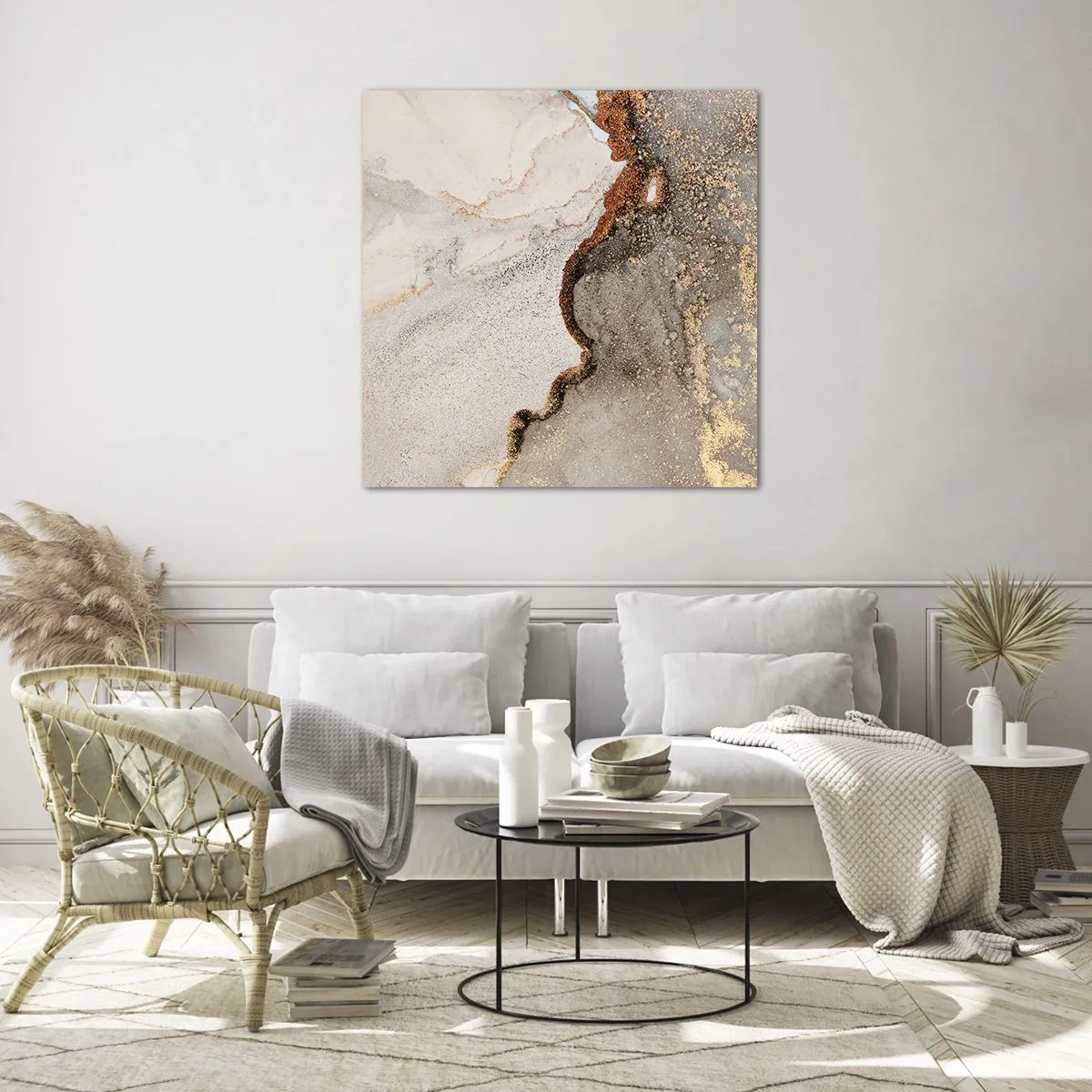 Cuadro sobre vidrio - Impresiones sobre Vidrio - En la frontera de los colores - 50x50 cm