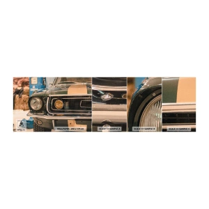 Muestra de fotomural autoadhesivo Deluxe Sticker - Encuentro con una leyenda - Auto, Automotor, Vieja escuela - 100x30 cm