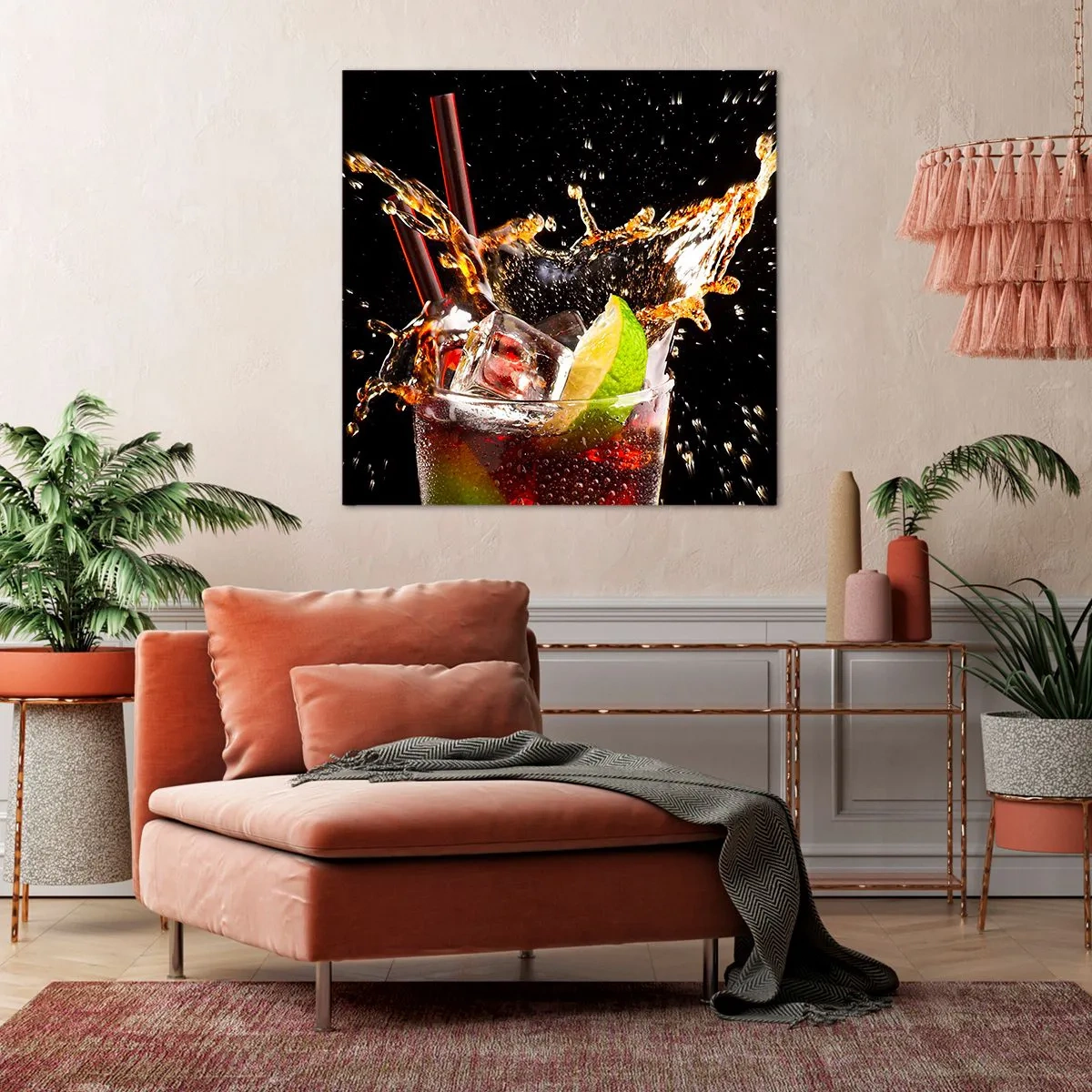 Cuadro sobre lienzo - Impresión de Imagen - Alegría y energía colorida - 40x40 cm