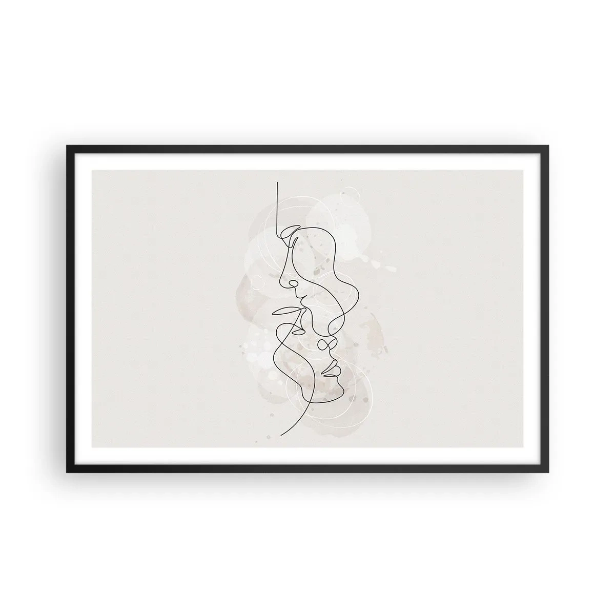 Póster en marco negro - En un abrazo - 91x61 cm