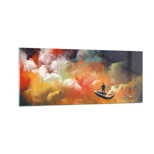 Cuadro sobre vidrio - Impresiones sobre Vidrio - En barco por la galaxia - 100x40 cm
