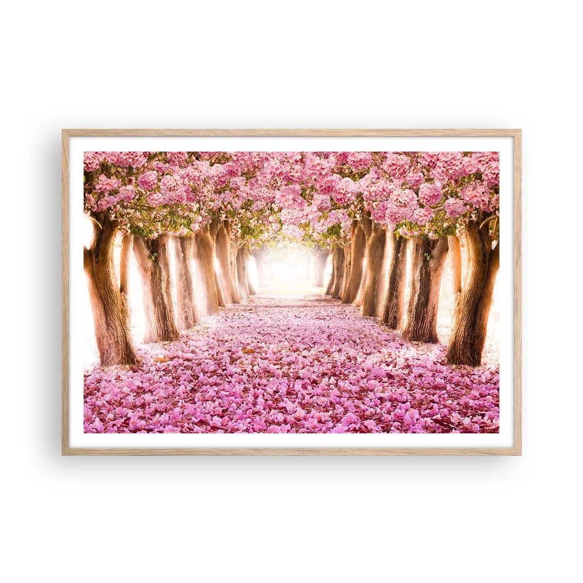 Póster en marco roble claro - El camino al paraíso - 100x70 cm