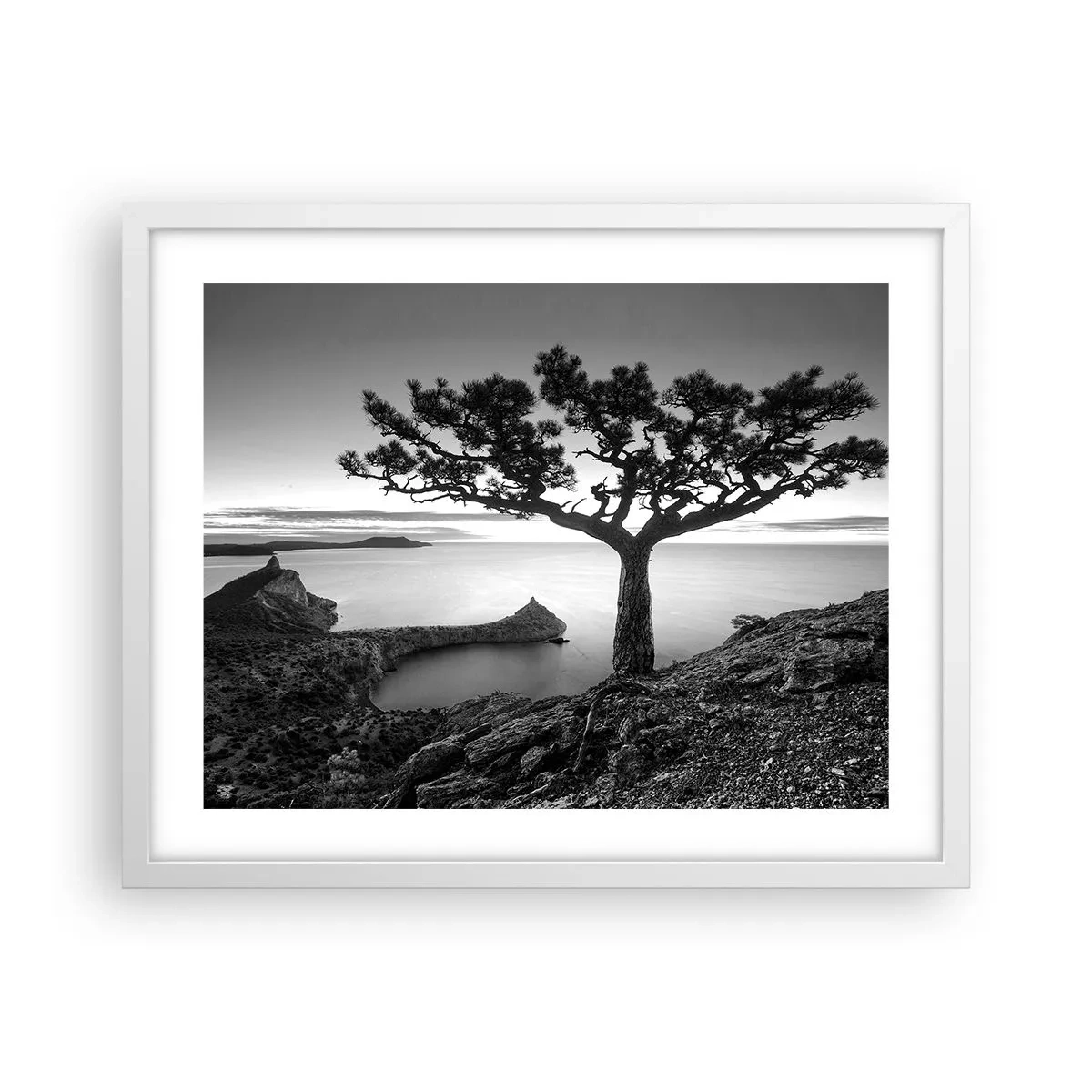 Póster en marco blanco - Calma hasta el horizonte - 50x40 cm