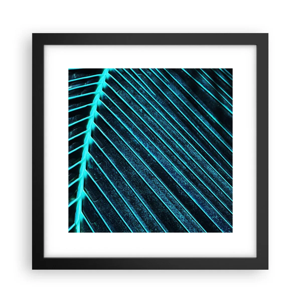 Póster en marco negro - La textura del verde - 30x30 cm