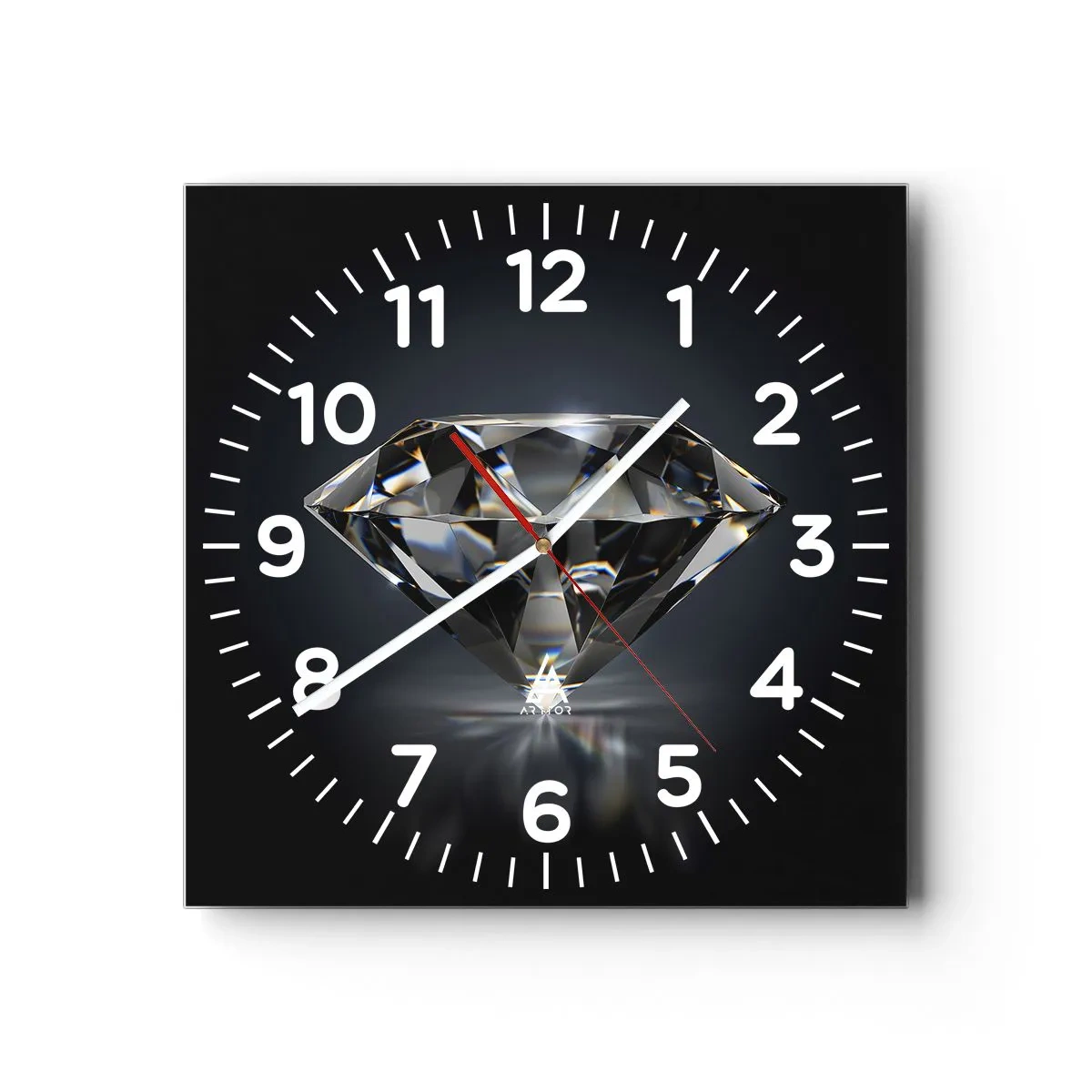 Reloj de pared - Reloj de vidrio - Riqueza y belleza - 40x40 cm