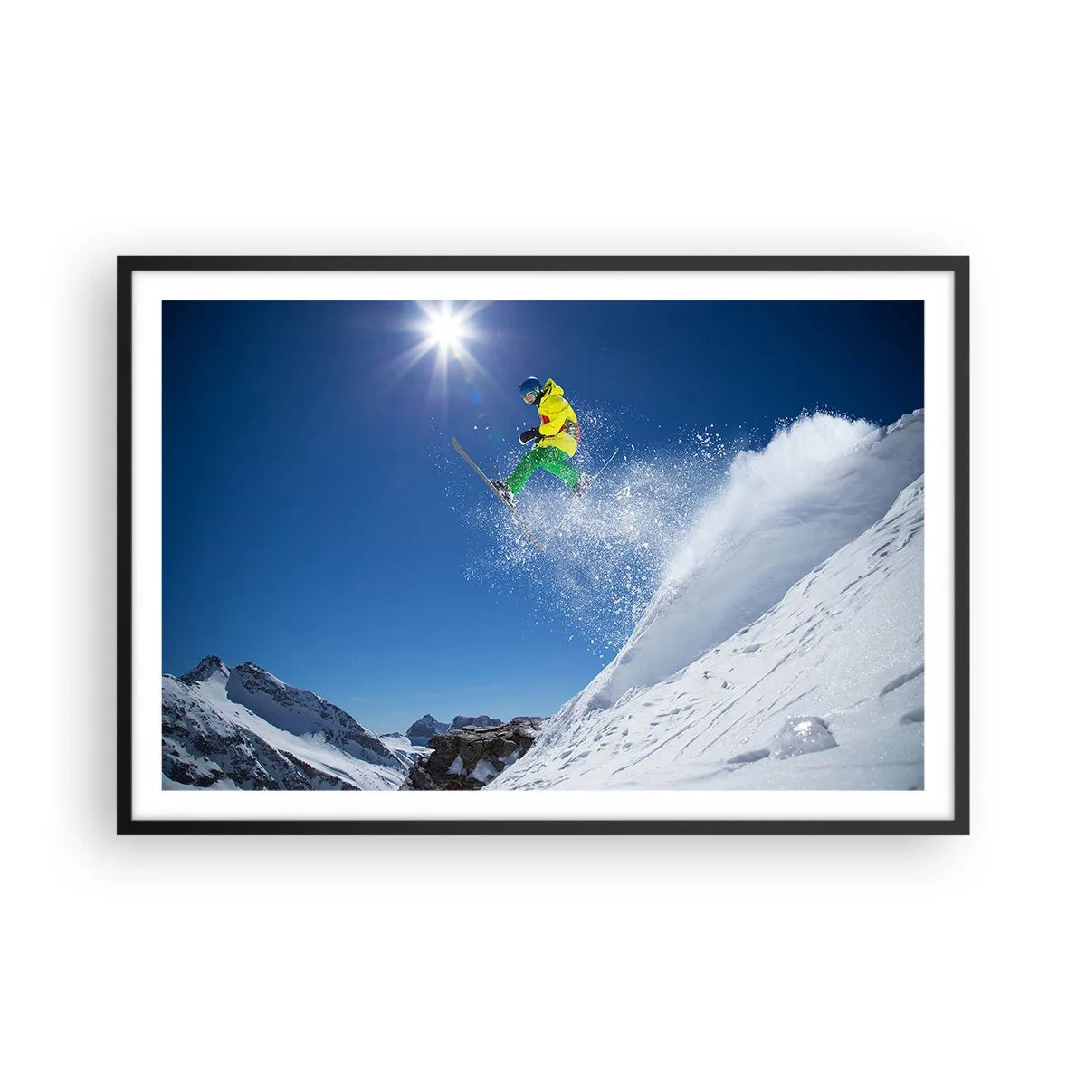 Póster en marco negro - Bailando con las montañas - 91x61 cm