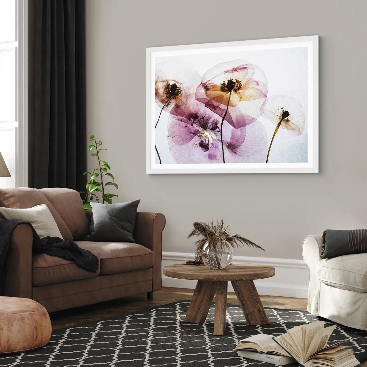 Póster en marco blanco - Cuerpo de flor - 70x50 cm