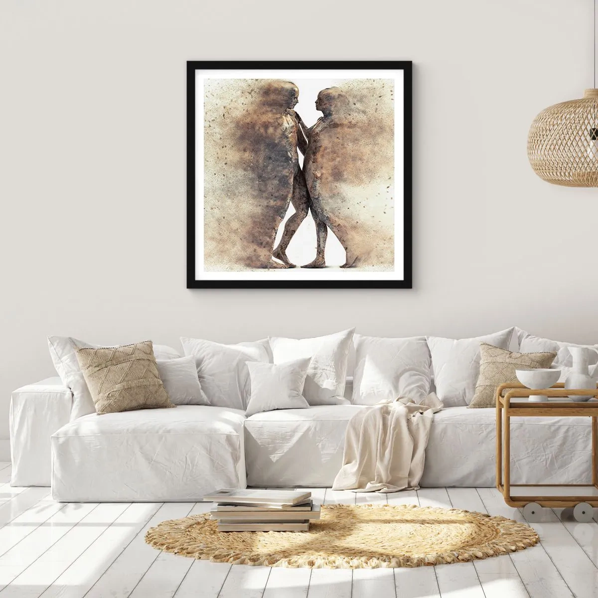 Póster en marco negro - Del polvo resurgieron para amar - 40x40 cm